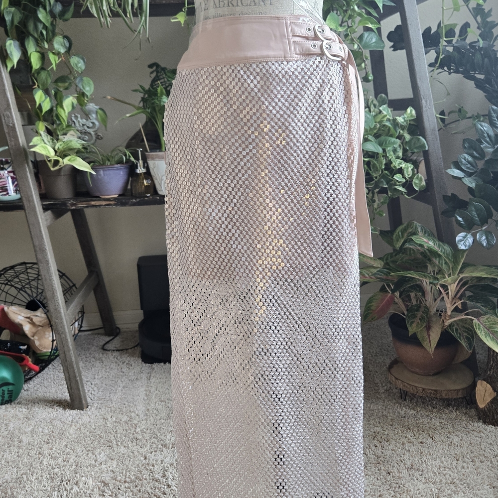 Elegant Pink Mesh Women's Skirt